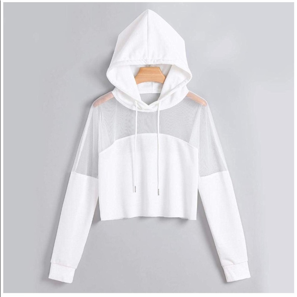 White cropped hoodie